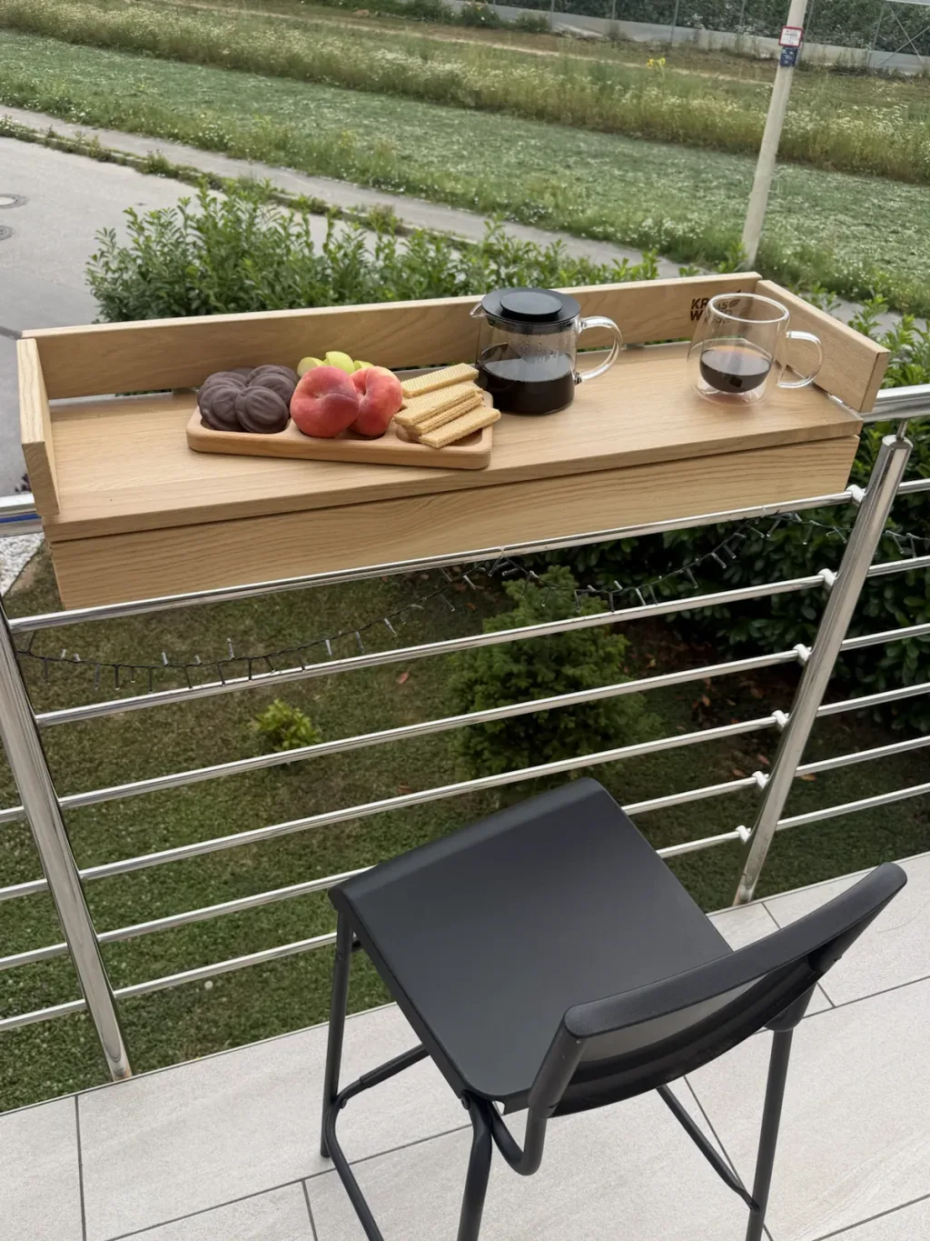 Kraswood Balkontisch Eiche obst Kaffee